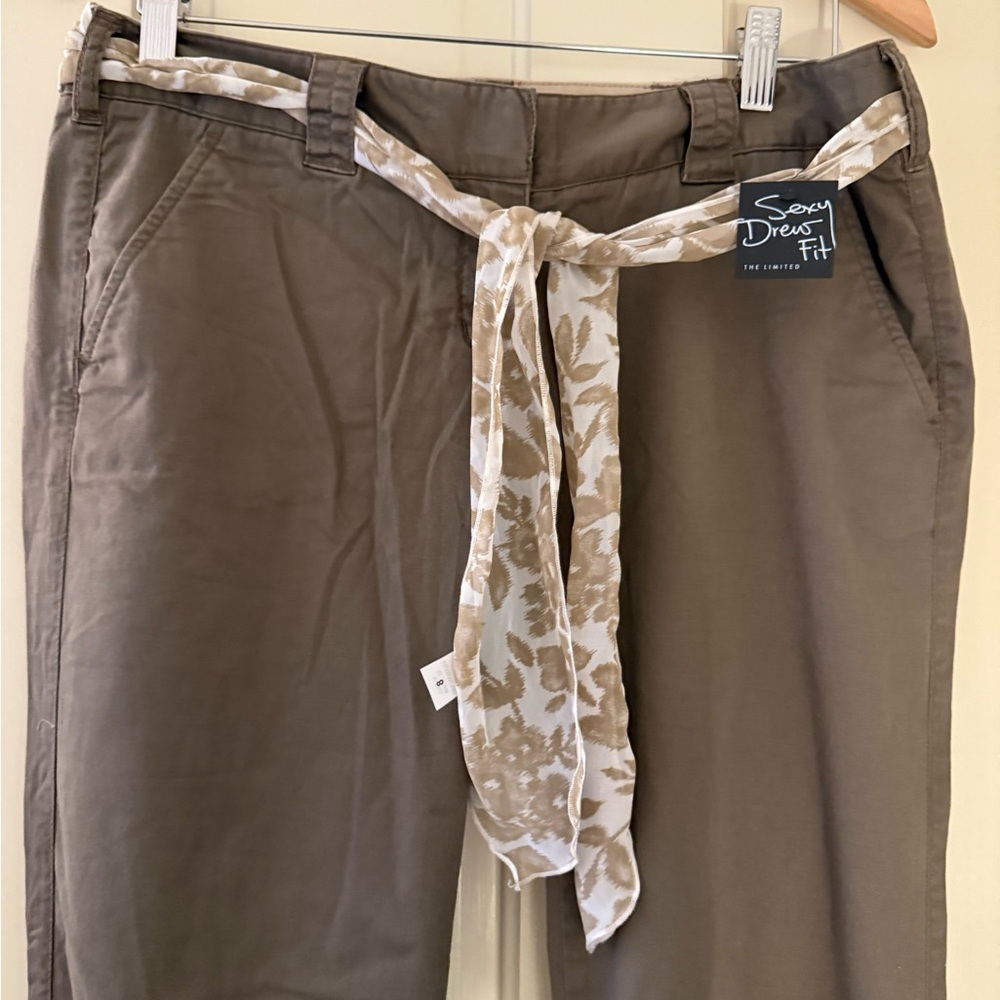 The Limited low-rise Khaki Pants with Patterned Belt